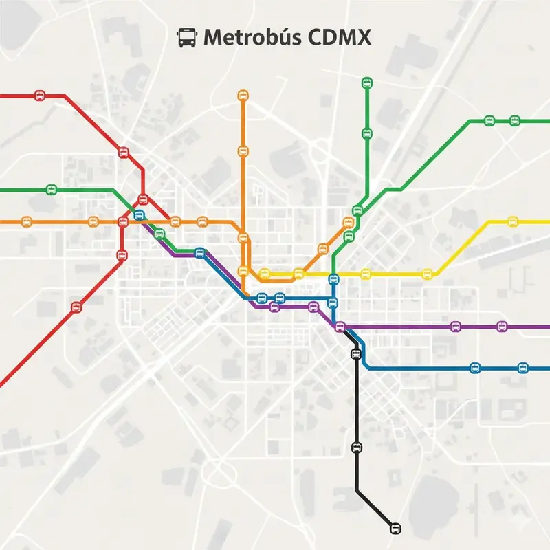 Imagen de Líneas del Metrobús CDMX: Rutas, Horarios y Todo lo que Necesitas Saber (2025)